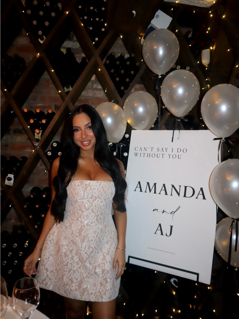 Strapless White Lace Mini Dress — Feminine Party Dress